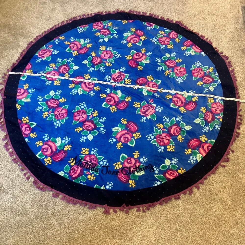 Matilda Jane Sweet Sunshine Rose Round Beach Towel and Matching Tote Bag 60